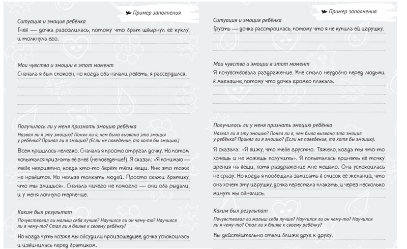 Шпаргалки для родителей и Дневник принятия эмоций